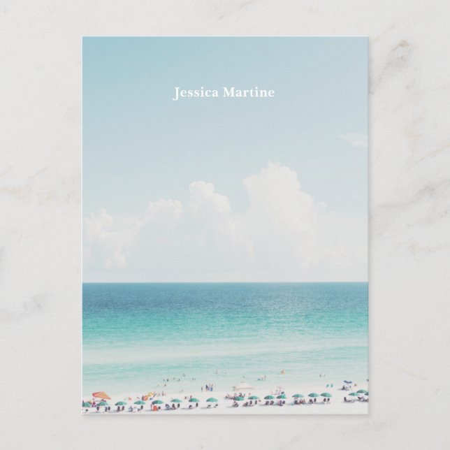 Carte Postale Belle plage Photographie Cool Blue Ocean Skies (Devant)