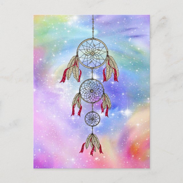 Carte Postale Belle plumes fantaisie fantaisie tendance (Devant)