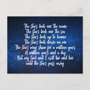 Carte Postale Belle prière chrétienne Stars Poem Night Sky