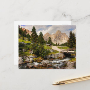 Carte Postale Belle Randonnée Trail River, Trees & Mountains