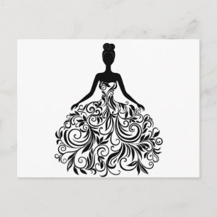 Carte Postale Belle robe Fille de mariage de fille longue