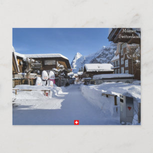 Carte Postale Belle scène des Alpes suisses d'hiver