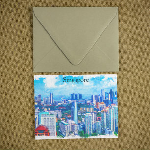 Carte Postale Belle Singapour Asie Panorama Vue