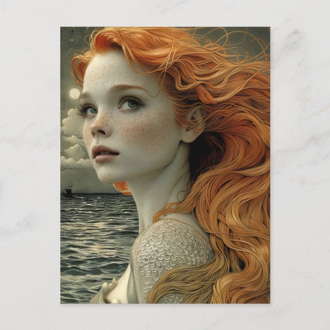 Carte Postale Belle sirène 'Whisper of the Ocean' (Devant)
