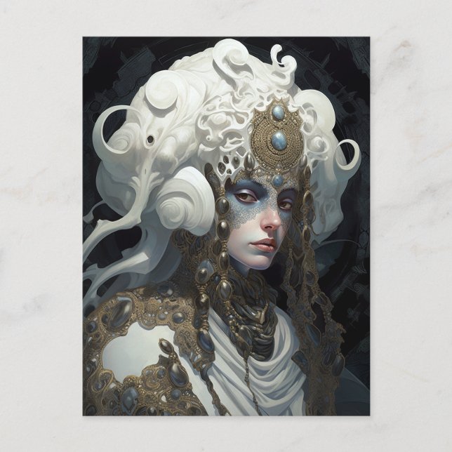 Carte Postale Belle sorcière Demon Queen Imaginaire Art (Devant)