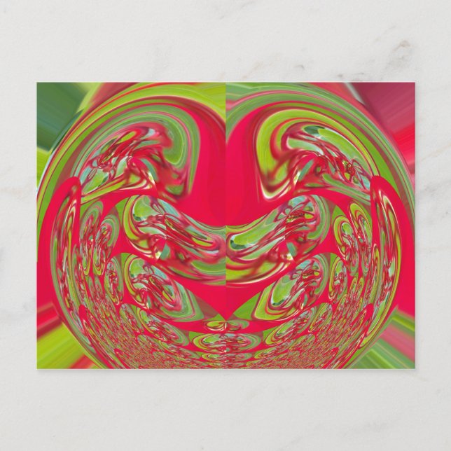 Carte Postale Belle texture rouge et verte Couleur Art Abstrait (Devant)