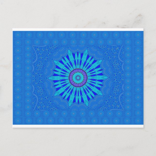 Carte Postale Belle Tradition Bleu motif vectoriel art des (Devant)