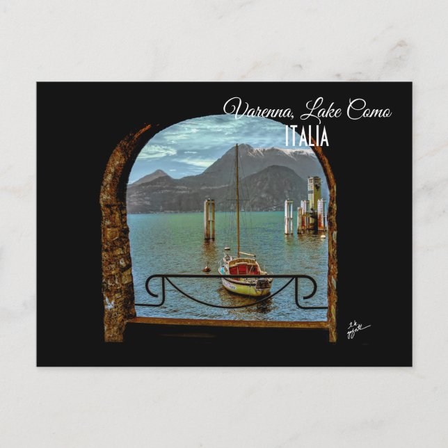 Carte Postale Belle Varenna Italie Boat Photographie (Devant)
