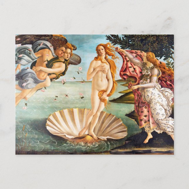 Carte Postale Belle Vénus Botticelli restaurée et redécorée (Devant)