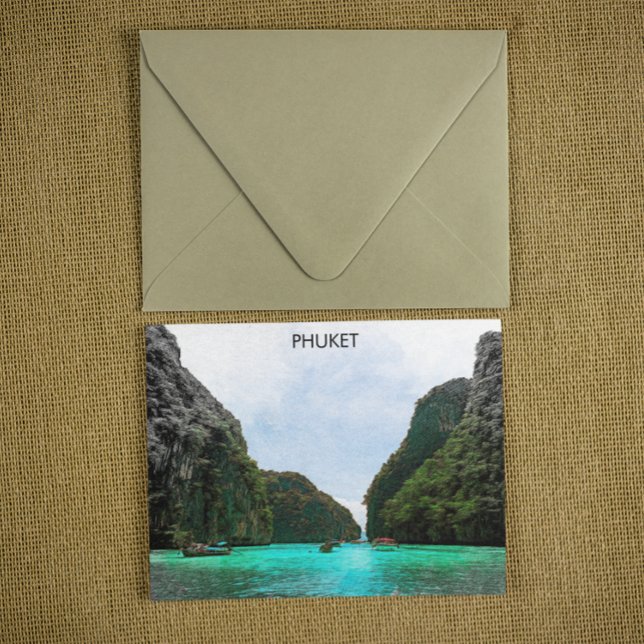 Carte Postale Belle vue aérienne de Phuket Thaïlande (Beautiful Phuket Thailand Aerial View Postcard)