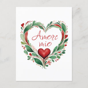 Carte Postale Belle Wreath d'amour Couleurs italiennes