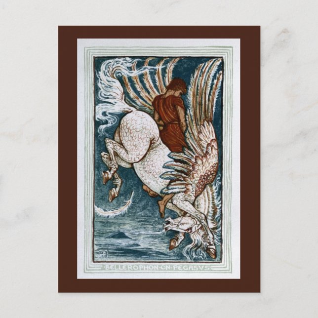 Carte Postale Bellerophon sur le Pegasus (Devant)
