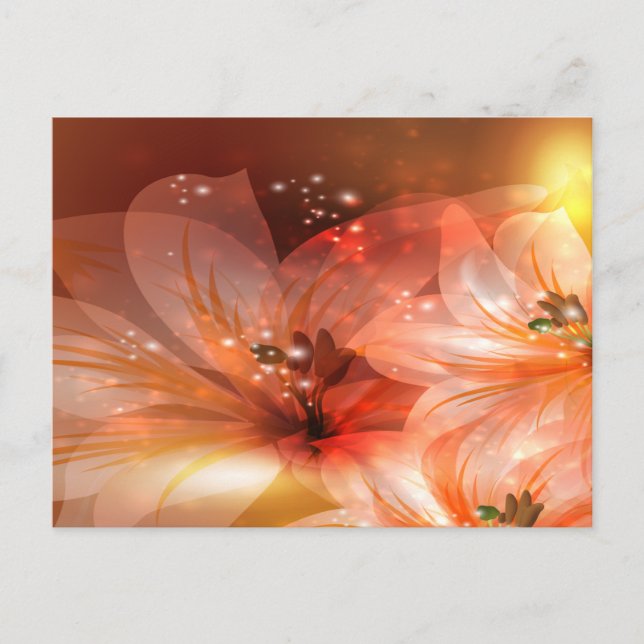 Carte Postale Belles fleurs orange (Devant)