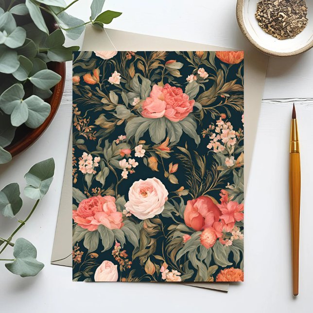Carte Postale Belles fleurs Roses florales (Créateur téléchargé)