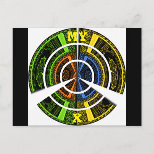 Carte Postale Belles illustrations circulaires africaines coloré