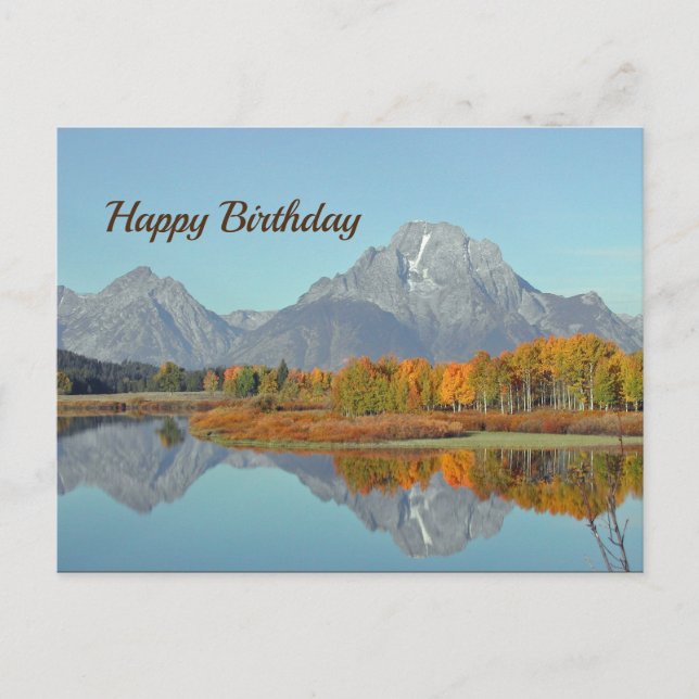 Carte Postale Belles montagnes d'automne anniversaire (Devant)