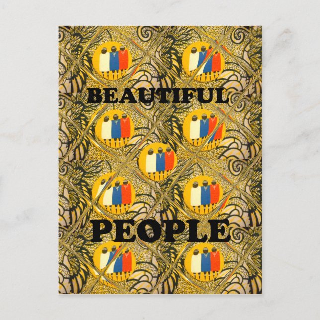 Carte Postale Belles Personnes Couleurs Motif Traditionnelles Af (Devant)