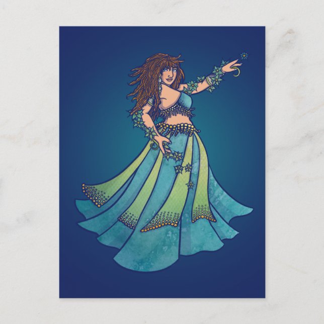 Carte Postale Belly Dancer Ruby Teal Art (Devant)