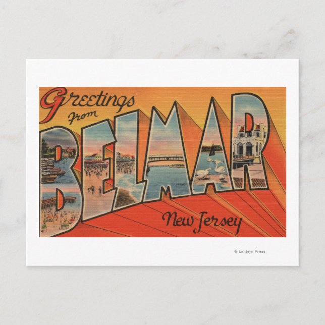 Carte Postale Belmar, New Jersey - Scènes de grandes lettres (Devant)