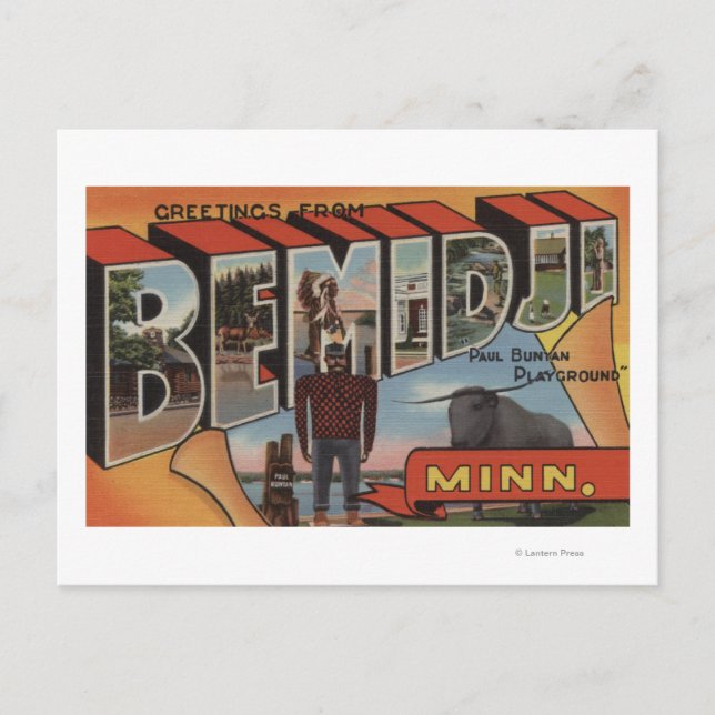 Carte Postale Bemidji, Minnesota - Scènes de grandes lettres (Devant)