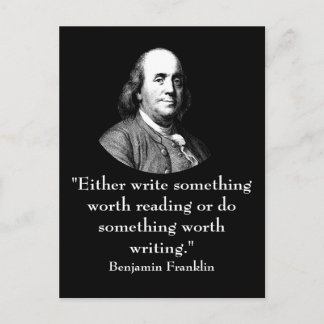 Carte Postale Ben Franklin et Citation