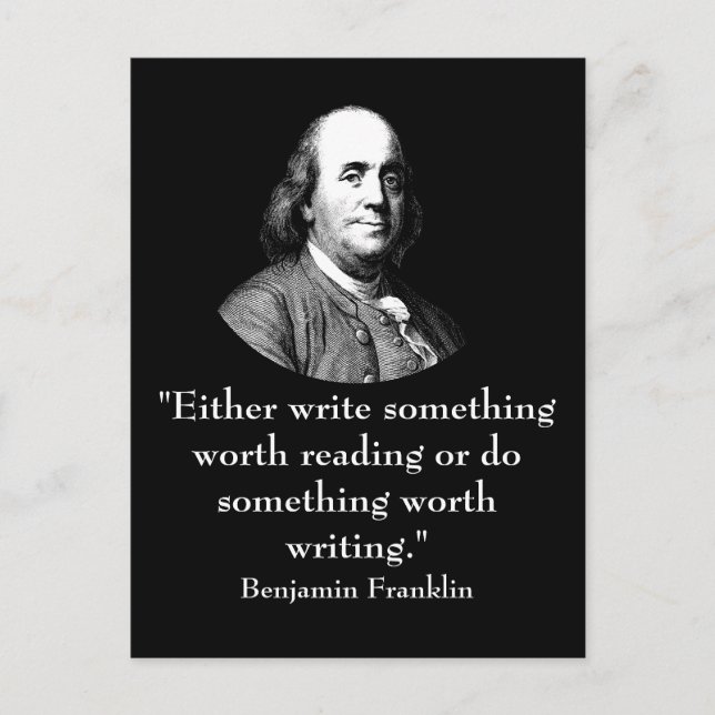 Carte Postale Ben Franklin et Citation (Devant)