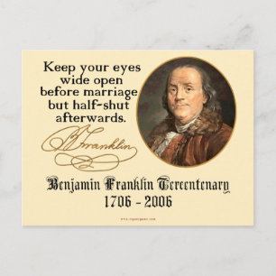 Carte Postale Ben Franklin - Mariage
