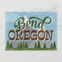 Bend Oregon Fun Retro Snowy Mounts