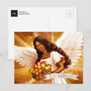 Carte Postale Bénédiction d'action de grâce. Peinture d'ange