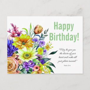 Carte Postale Bénédiction d'anniversaire florale