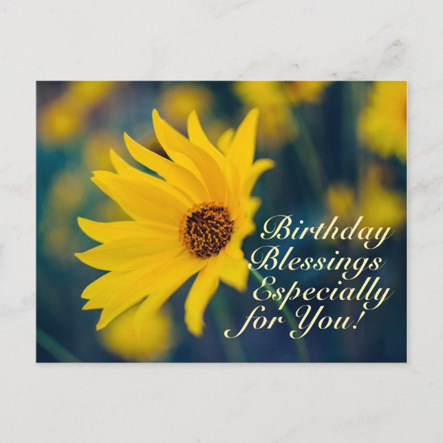 Carte Postale Bénédiction d'anniversaire prière Fleur sauvage ja (Devant)