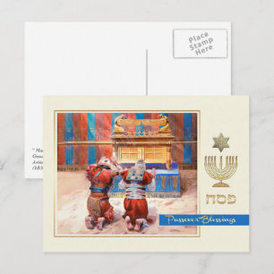 Carte Postale Bénédiction de la Pâque. Art