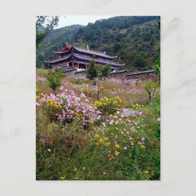 Carte Postale Bénédiction d'en-dessus / Temple du Bouddhisme tib (Devant)