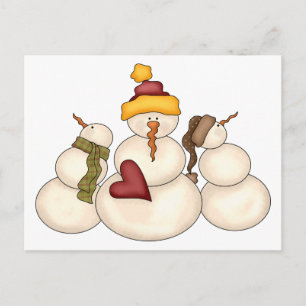 Carte Postale Bénédiction d'hiver ・ Snowmen