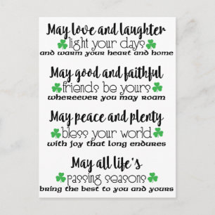 Carte Postale Bénédiction du proverbe irlandais