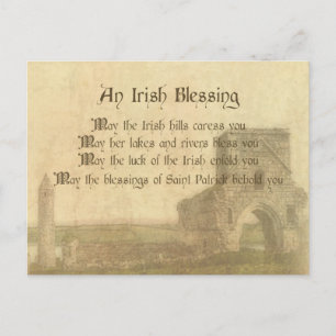 Carte Postale Bénédiction irlandaise vintage