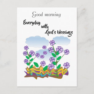 Carte Postale Bénédiction matinale Fleur violette
