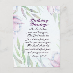 Carte Postale Bénédictions d'anniversaire Nombres 6:24-26 La bén