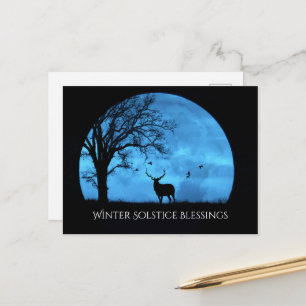 Carte Postale Bénédictions du solstice d'hiver Arbre de lune Éla