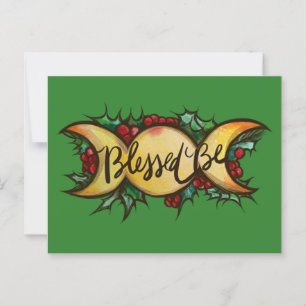 Carte Postale Béni Soit Triple Lune Déesse Holly Yule