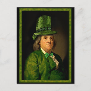 Carte Postale Benjamin Franklin Clover St Patrick's Day