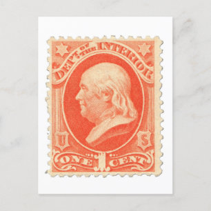 Carte Postale Benjamin Franklin Un Cent États-Unis Timbre