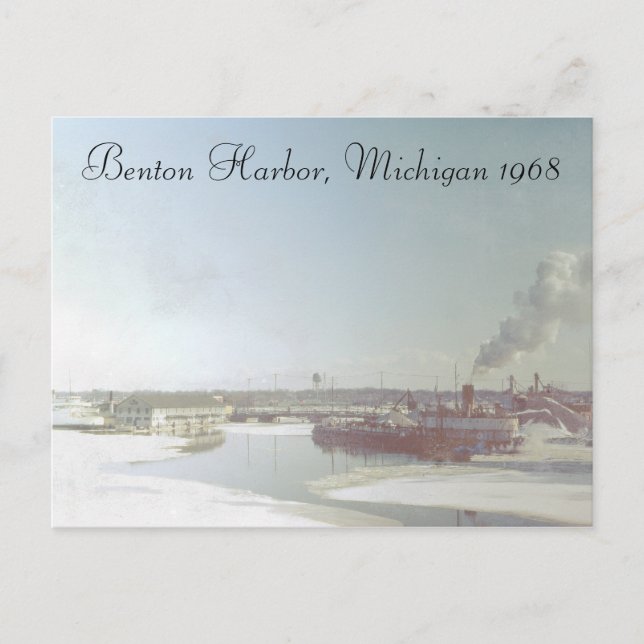 Carte Postale Benton Harbour Michigan et River (Devant)