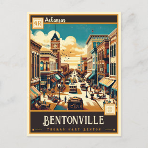 Carte Postale Bentonville, Arkansas VINTAGE