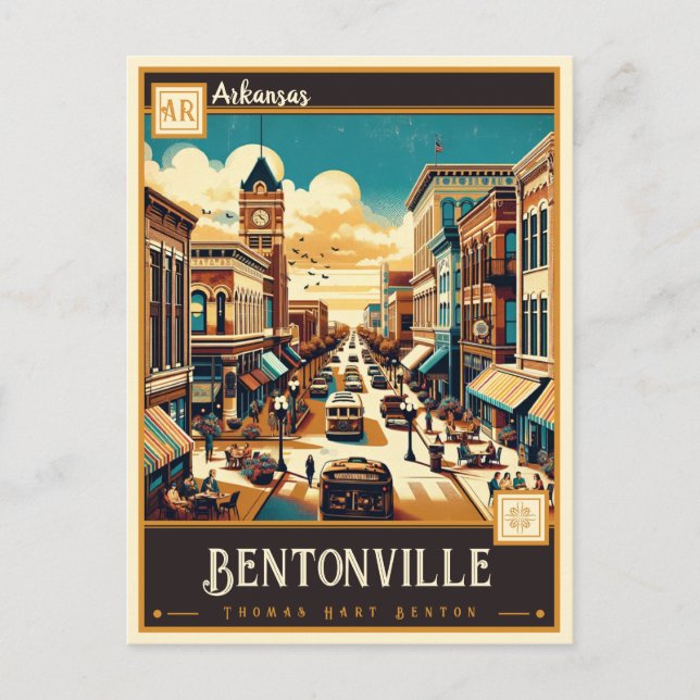 Carte Postale Bentonville, Arkansas | VINTAGE (Devant)