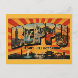 Carte Postale Beppu Japon Enfers Sources Chaudes Art de Voyage R