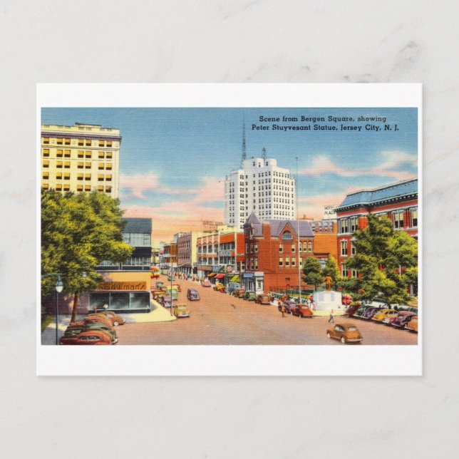 Carte Postale Bergen Carré, Jersey City, New Jersey (Devant)