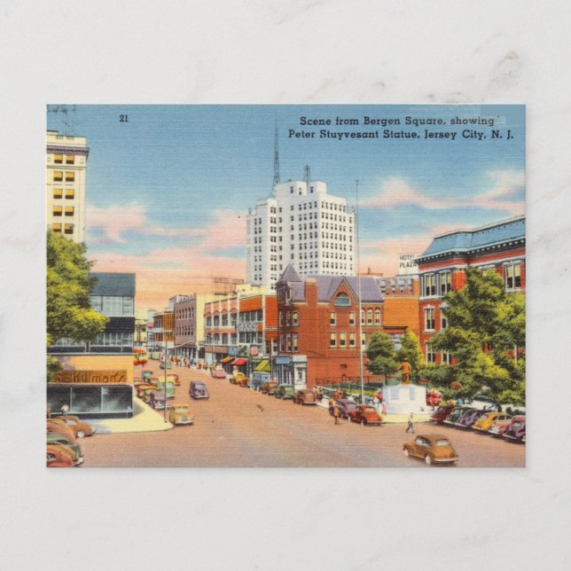 Carte Postale Bergen Carré, Jersey City, New Jersey (Devant)
