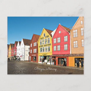 Carte Postale Bergen, Norvège magasins et magasins Card