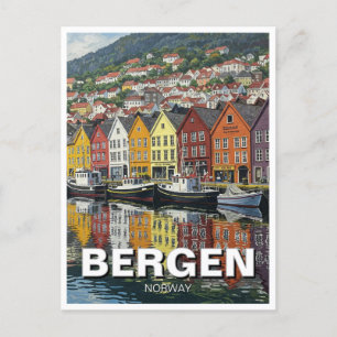 Carte Postale Bergen Norvège Voyage